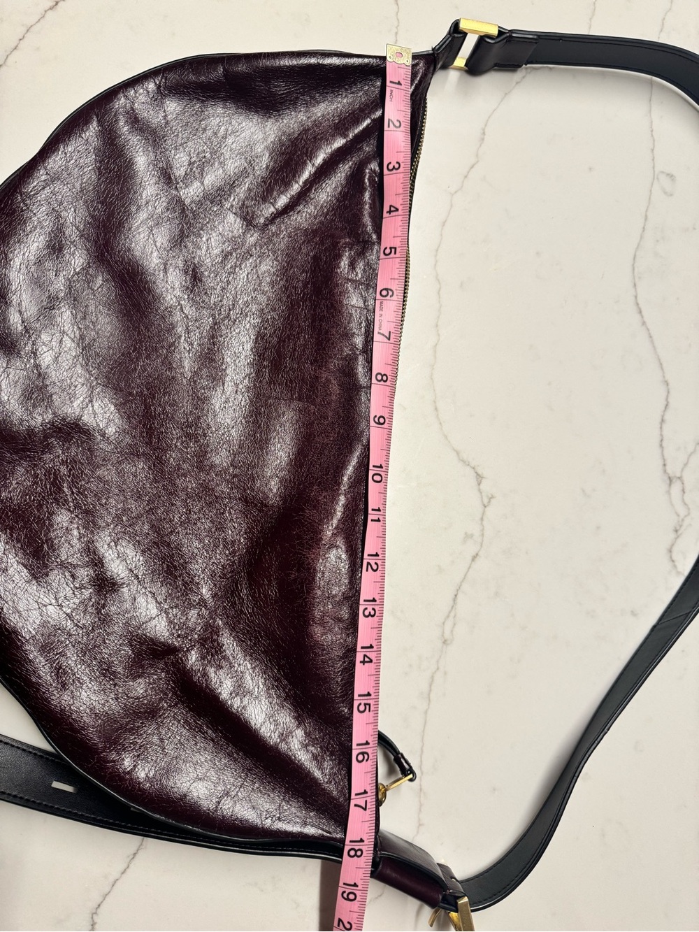 All Saints Crescent Hobo Bag in Deep Burgundy - Picture 6 of 7